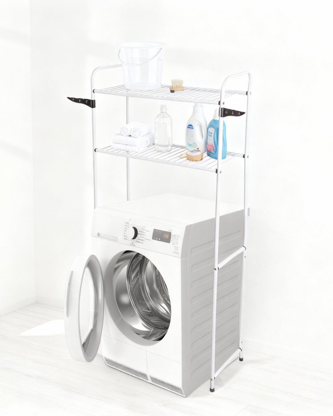 RACK PERCHERO CON DOS REPISAS - BLANCO
