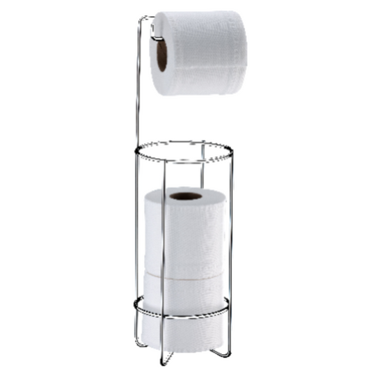 Portarrollos de piso con reserva - 14x14x47 cm