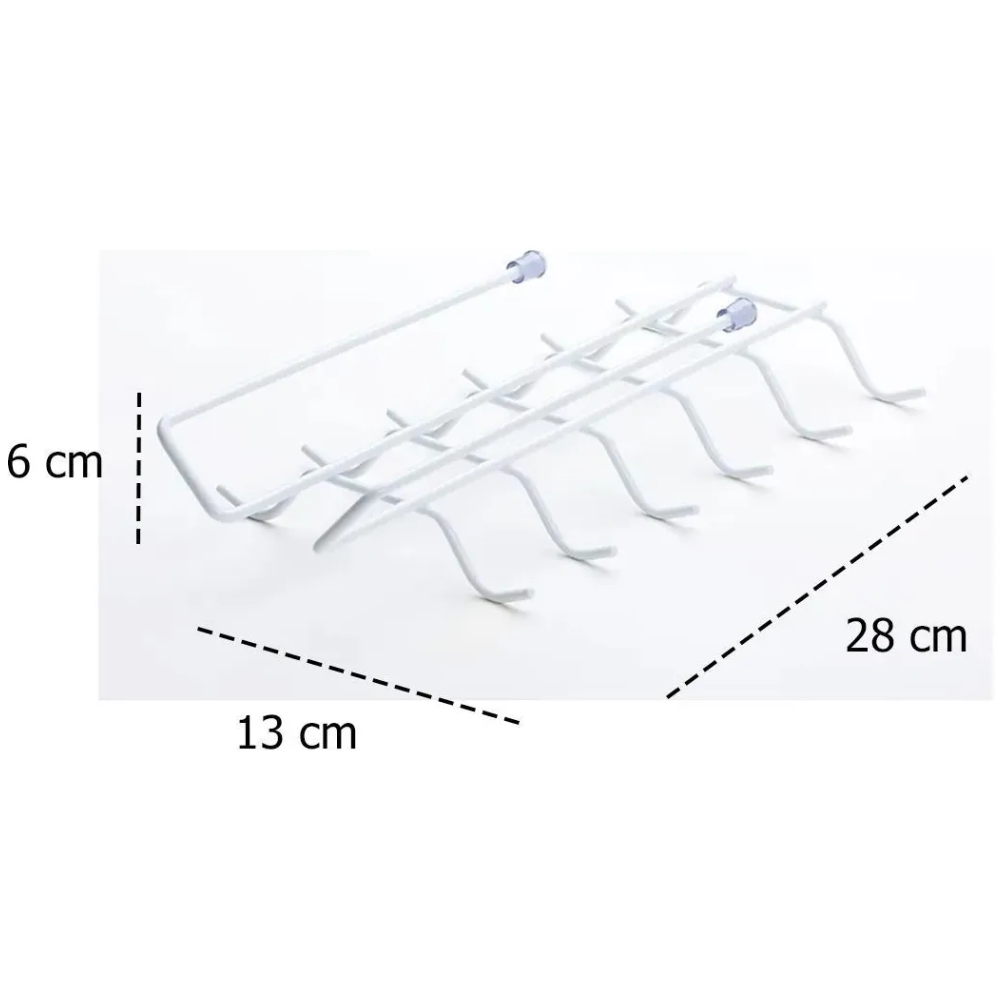 Colgador de tazas blanco - 28x13x6 cm