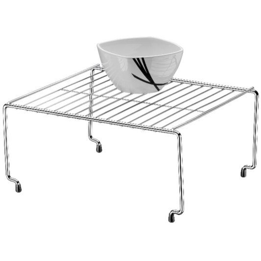 Estante apilable para vajilleria cromado - 32x27x15 cm