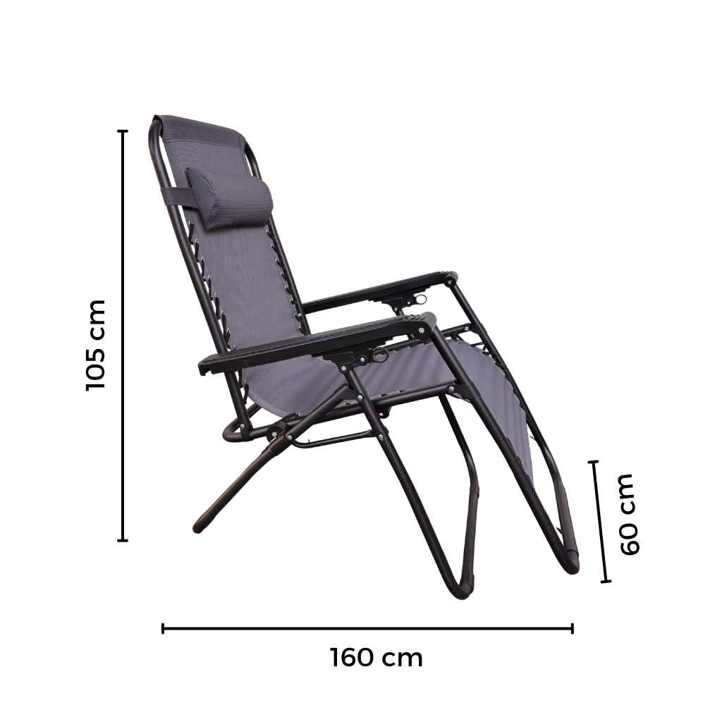 Silla Reposera plegable 160x60x105 cm