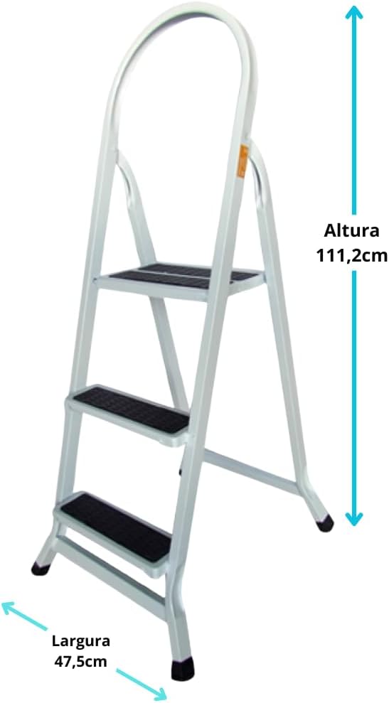Escalera Plegable 3 peldaños - 47x111 cm