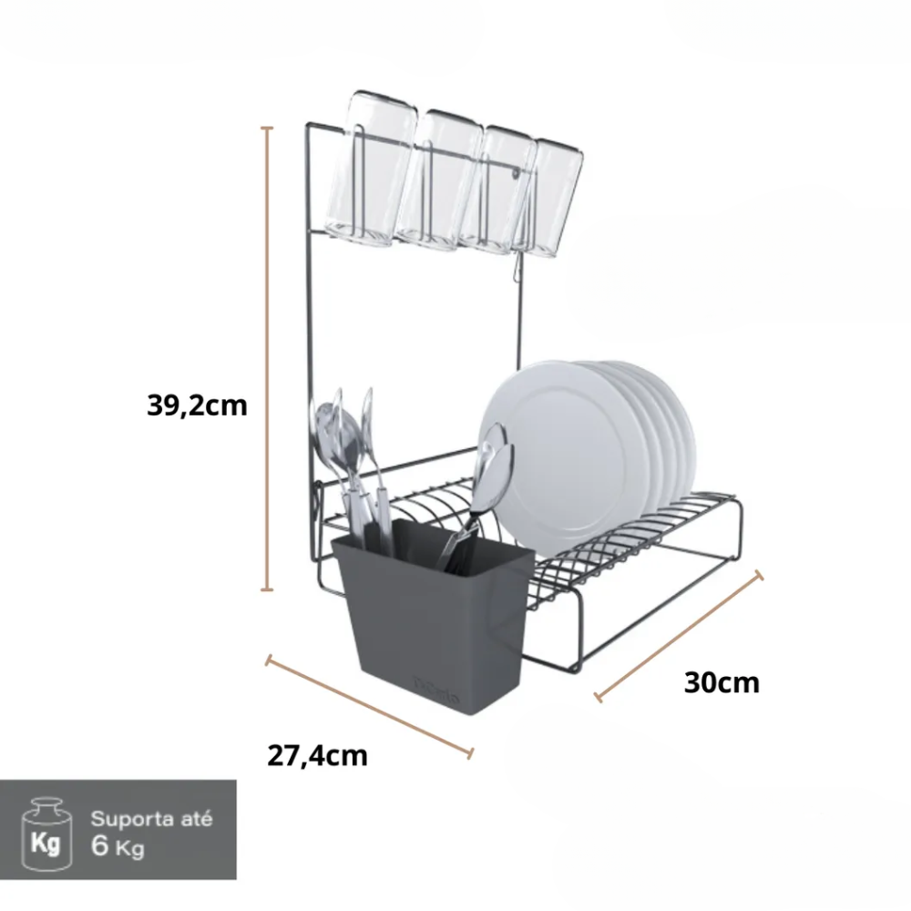 Cocina articulable cromado - 30x27x39 cm