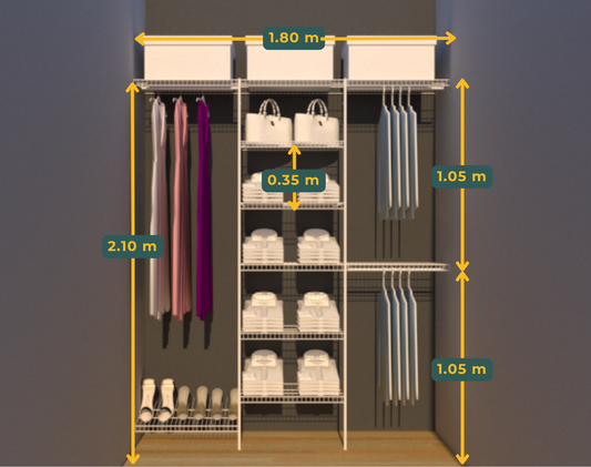 Vestidor de rejilla 180X210CM - Modelo 3