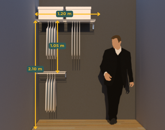 Vestidor de rejilla 120X210CM - Modelo 4