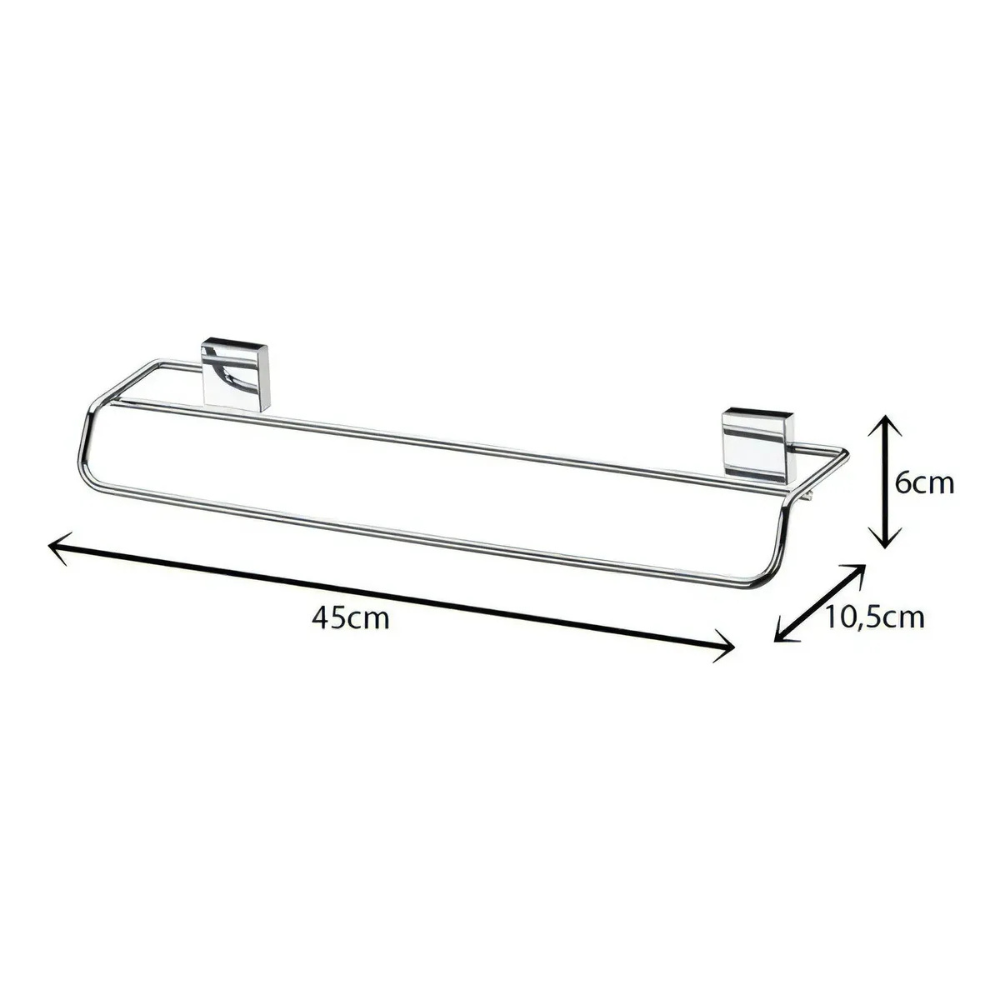 Toaller doble Inox - 45x10x6 cm.