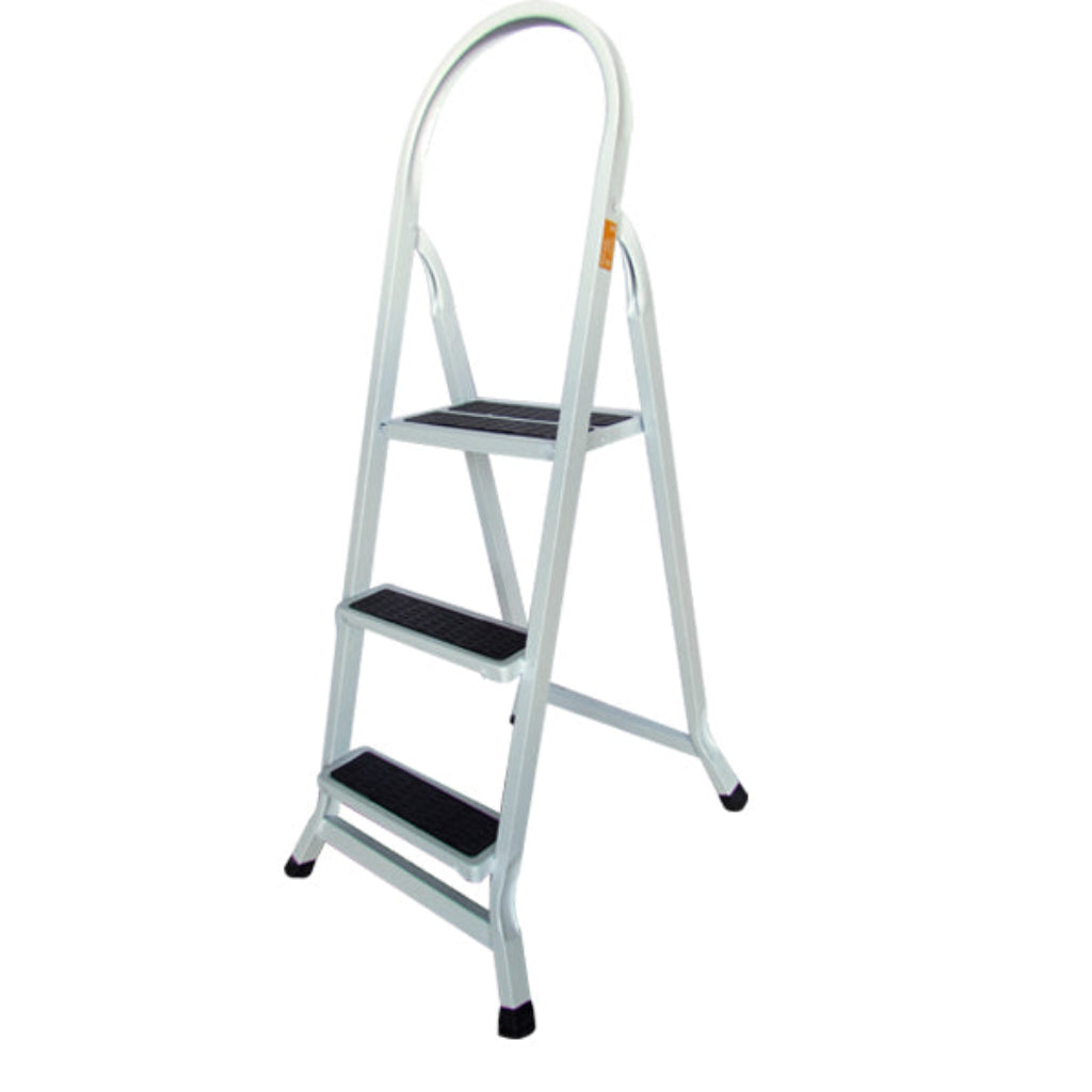 Escalera De 3 Peldaños Plegable Con Asa - Soporta 150 Kg, Acero Resistente, Antideslizante, Ideal Para Cocina O Exteriores